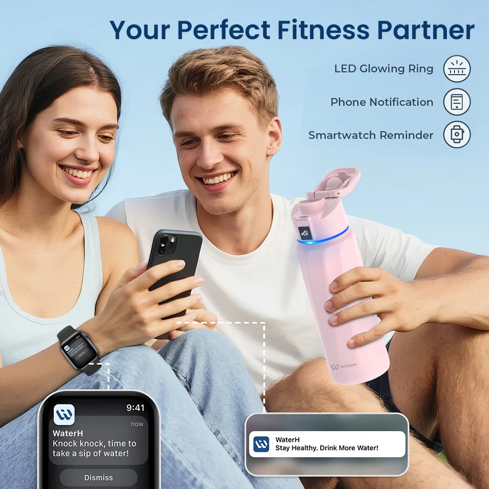 Waterh Boost Smart Hydration Bottle: 32 Oz Tracker with App Integration and Insulation