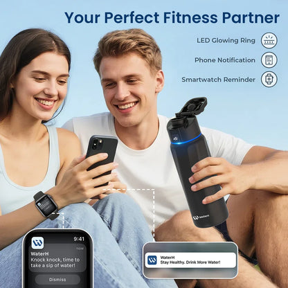 Waterh Boost Smart Hydration Bottle: 32 Oz Tracker with App Integration and Insulation