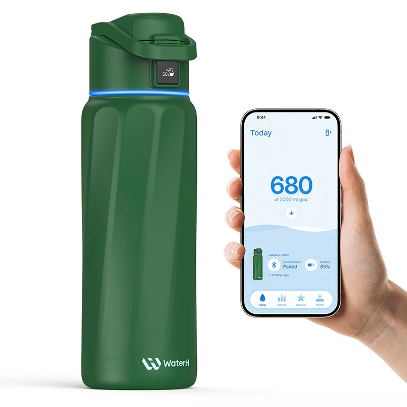 Waterh Boost Smart Hydration Bottle: 32 Oz Tracker with App Integration and Insulation