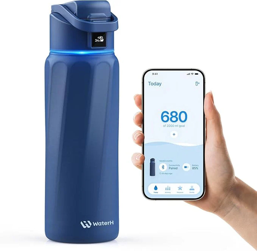 Waterh Boost Smart Hydration Bottle: 32 Oz Tracker with App Integration and Insulation