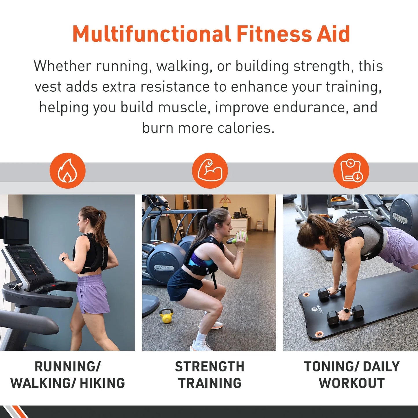 15 lb Adjustable Weighted Vest for Strength Training, Running, Walking, and Endurance Workouts