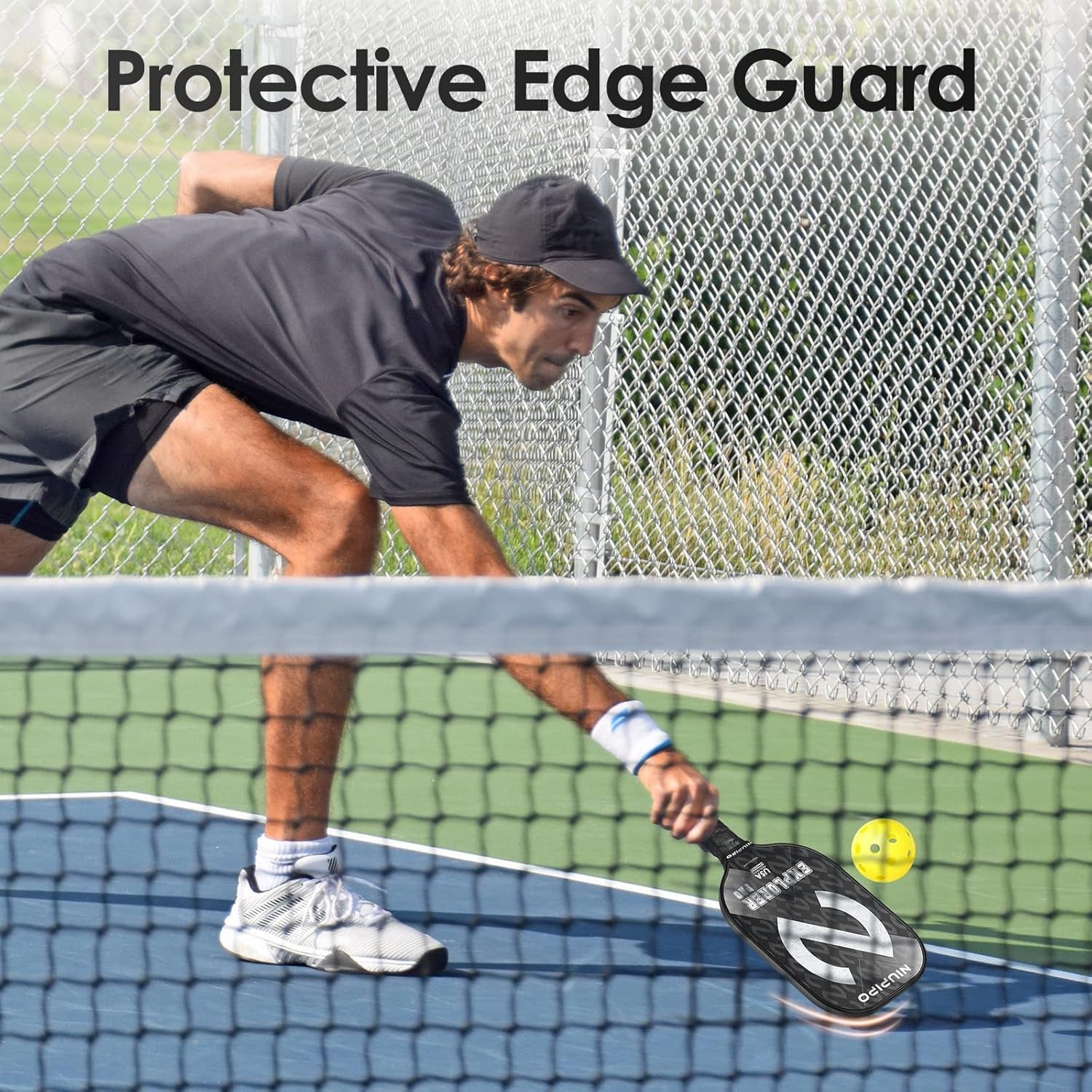 USAPA Approved Pickleball Paddle Set – Carbon Fiber & Fiberglass Paddles with Honeycomb Core, Cushioned Grip & Carry Bag