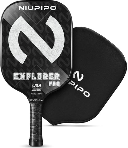 USAPA Approved Pickleball Paddle Set – Carbon Fiber & Fiberglass Paddles with Honeycomb Core, Cushioned Grip & Carry Bag