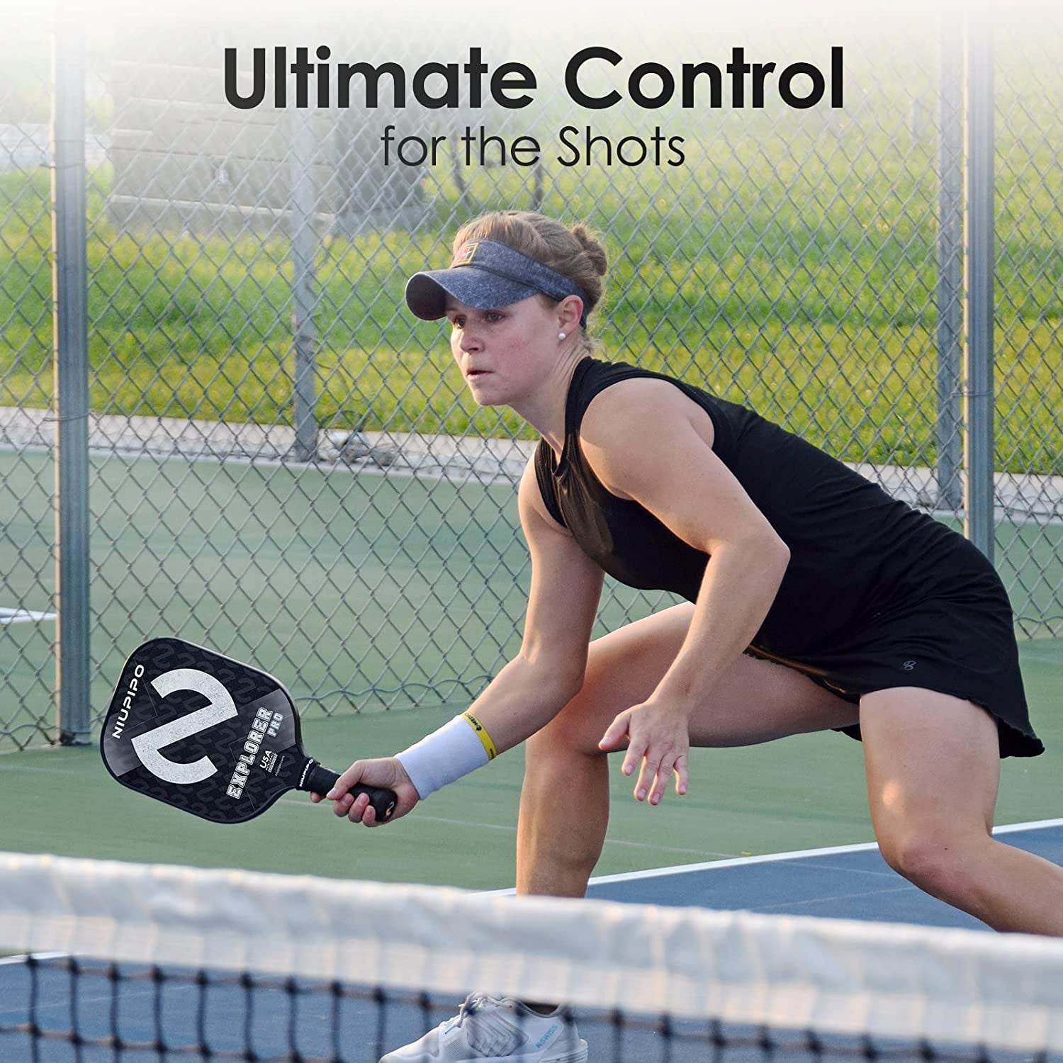 USAPA Approved Pickleball Paddle Set – Carbon Fiber & Fiberglass Paddles with Honeycomb Core, Cushioned Grip & Carry Bag