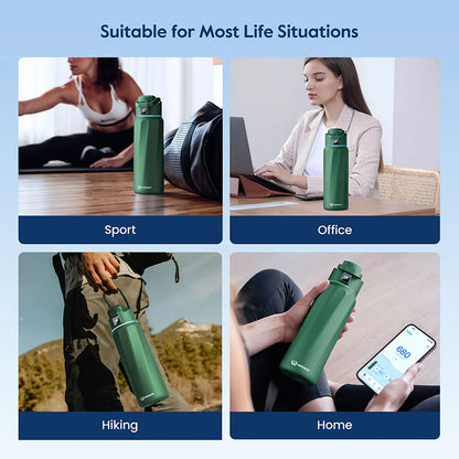 Waterh Boost Smart Hydration Bottle: 32 Oz Tracker with App Integration and Insulation
