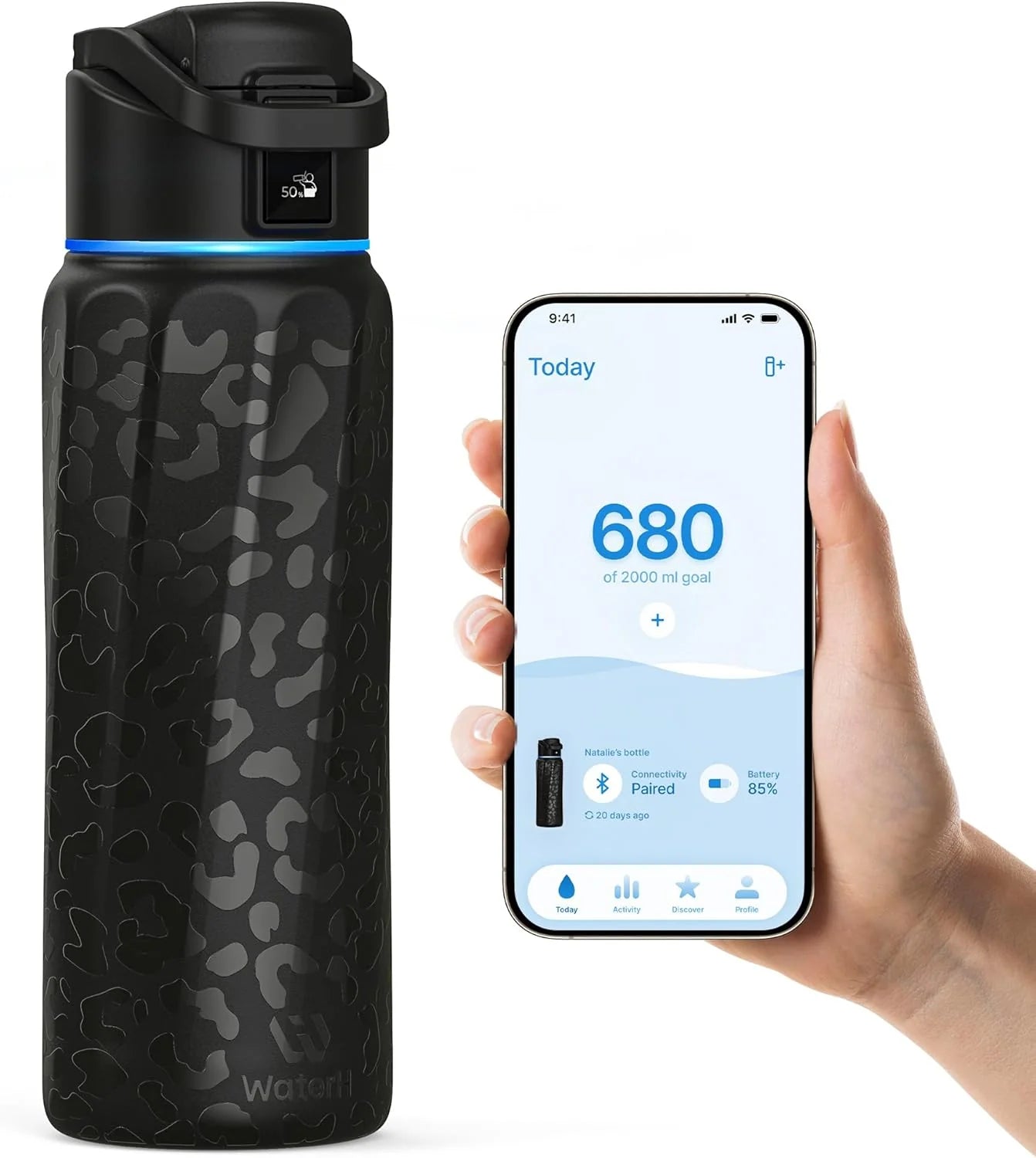 Waterh Boost Smart Hydration Bottle: 32 Oz Tracker with App Integration and Insulation