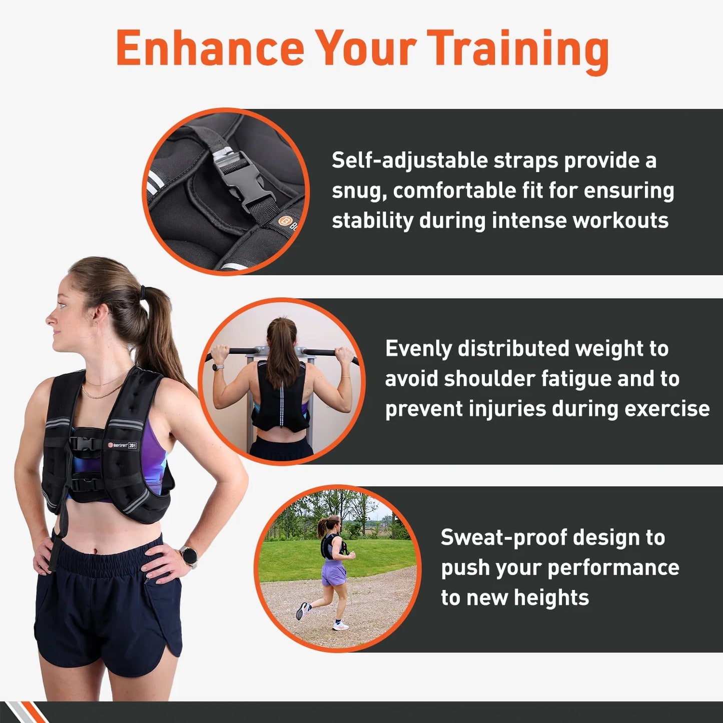 15 lb Adjustable Weighted Vest for Strength Training, Running, Walking, and Endurance Workouts