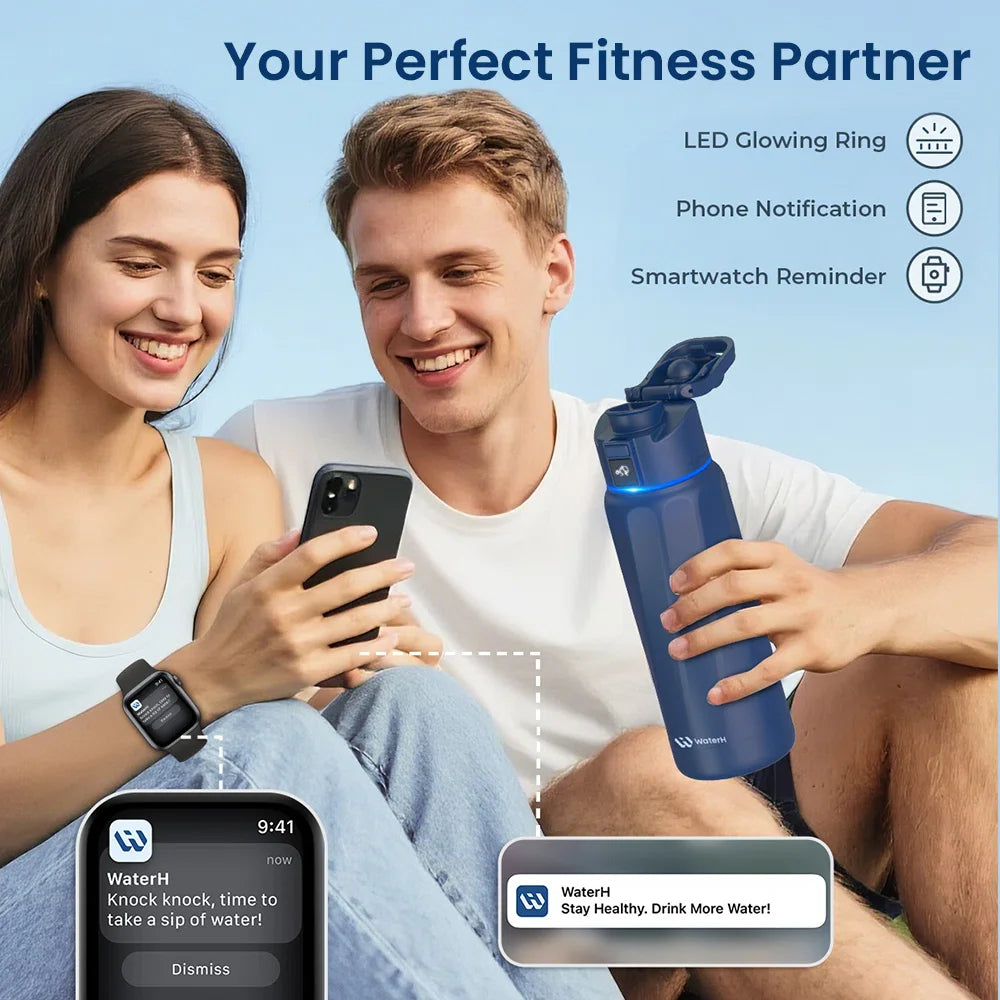 Waterh Boost Smart Hydration Bottle: 32 Oz Tracker with App Integration and Insulation