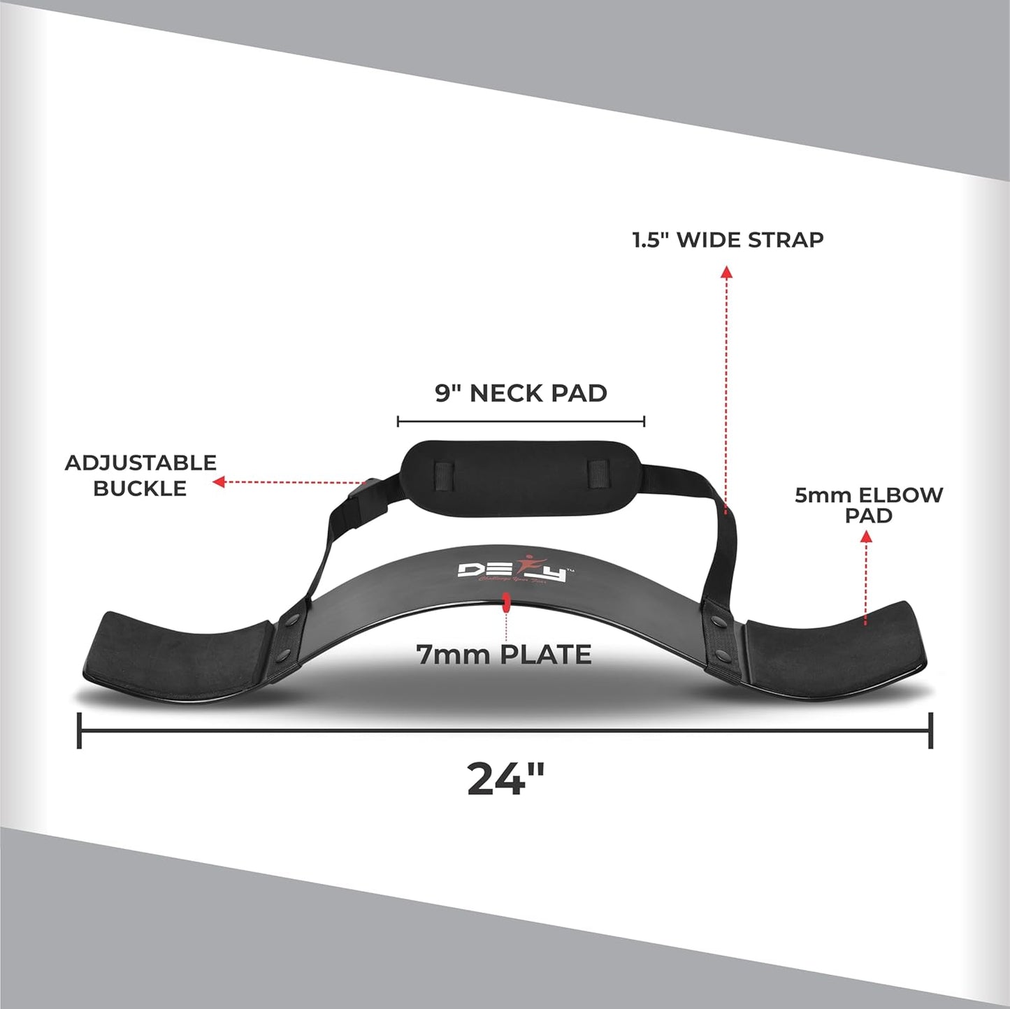 DEFY Adjustable Arm Blaster for Biceps and Triceps with Durable 7mm Aluminum Plate and Neck Pad - Strength Training Isolator Curl Machine for Bodybuilding