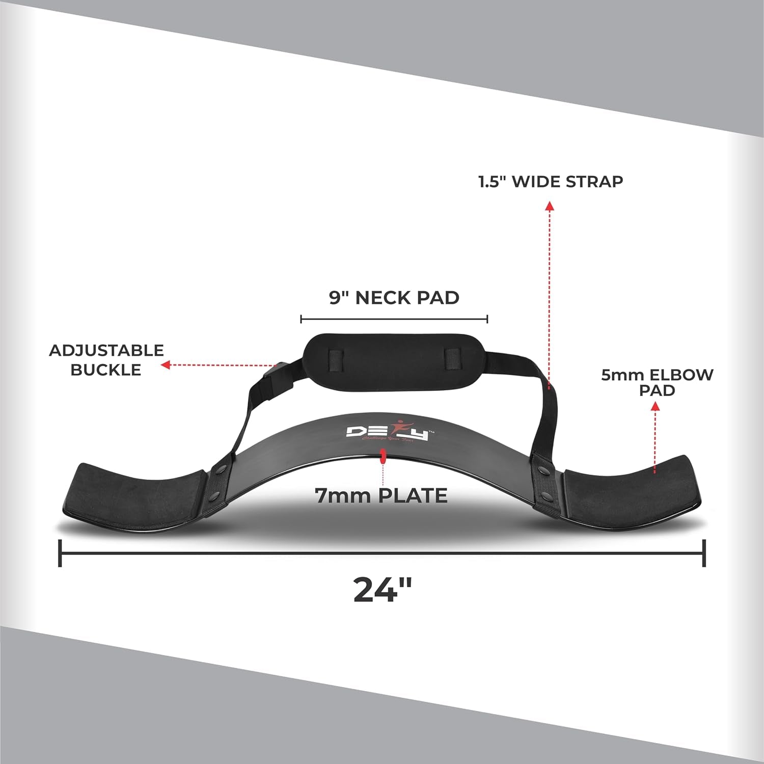 DEFY Adjustable Arm Blaster for Biceps and Triceps with Durable 7mm Aluminum Plate and Neck Pad - Strength Training Isolator Curl Machine for Bodybuilding