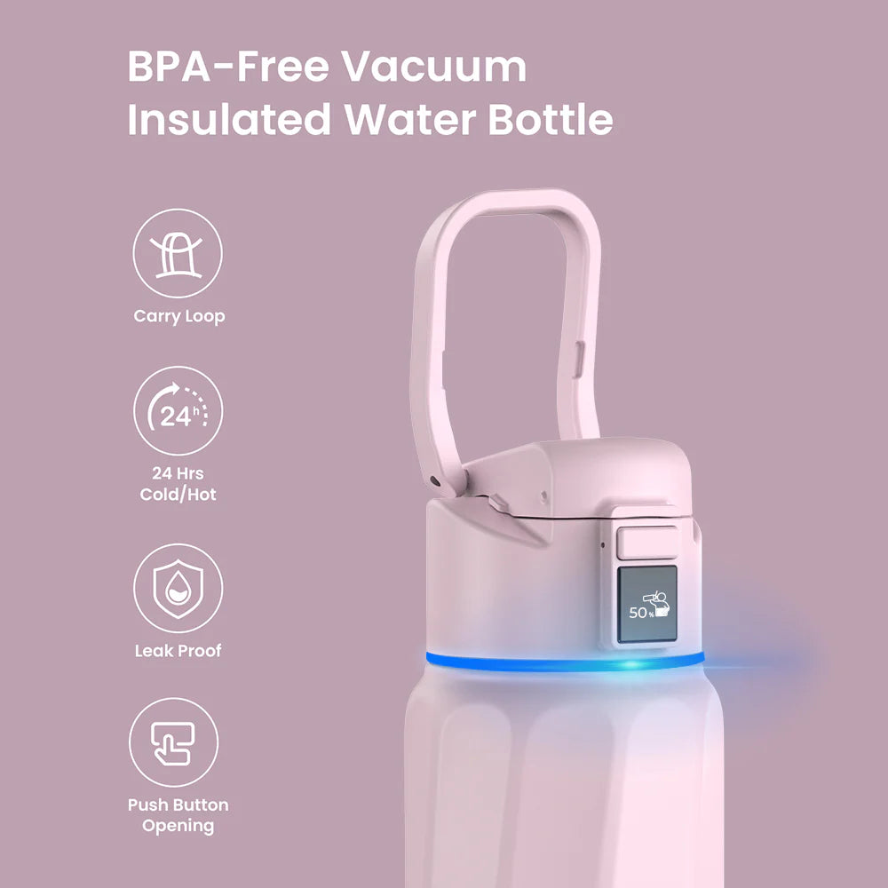 Waterh Boost Smart Hydration Bottle: 32 Oz Tracker with App Integration and Insulation