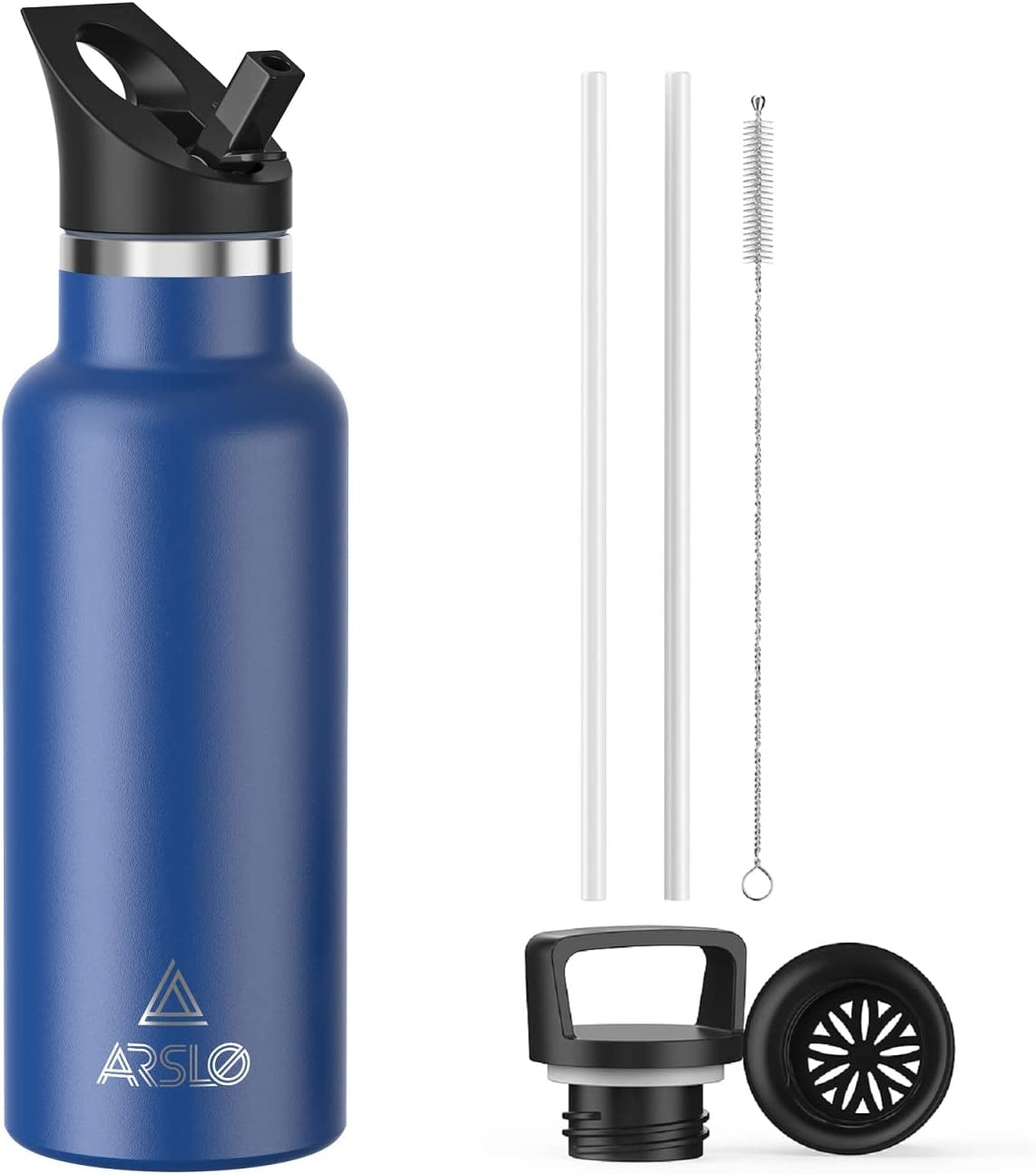 Stainless Steel Vacuum Insulated Water Bottle with Straw Lid – Double Wall, Keeps Drinks Cold for 24 Hours & Hot for 12 Hours