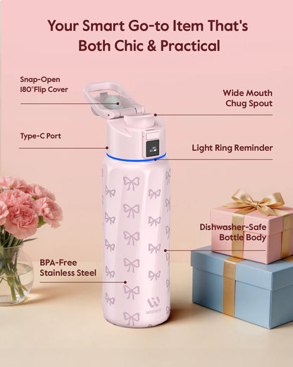 Waterh Boost Smart Hydration Bottle: 32 Oz Tracker with App Integration and Insulation