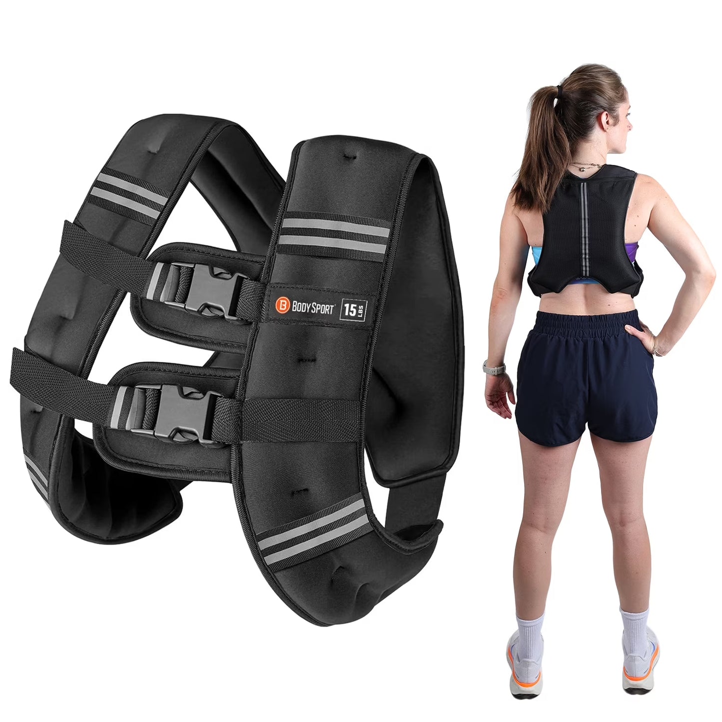 15 lb Adjustable Weighted Vest for Strength Training, Running, Walking, and Endurance Workouts