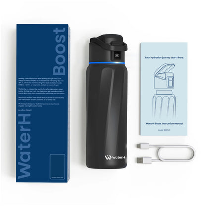 Waterh Boost Smart Hydration Bottle: 32 Oz Tracker with App Integration and Insulation