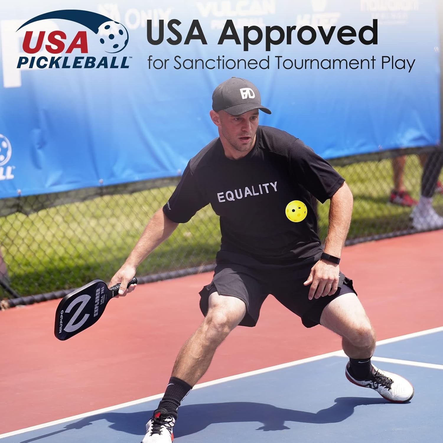 USAPA Approved Pickleball Paddle Set – Carbon Fiber & Fiberglass Paddles with Honeycomb Core, Cushioned Grip & Carry Bag