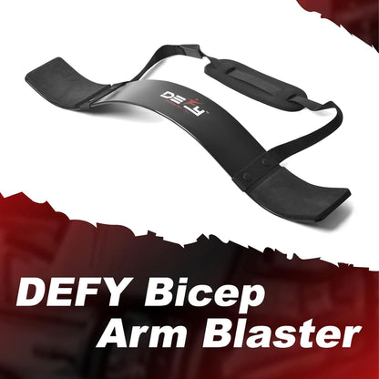 DEFY Adjustable Arm Blaster for Biceps and Triceps with Durable 7mm Aluminum Plate and Neck Pad - Strength Training Isolator Curl Machine for Bodybuilding