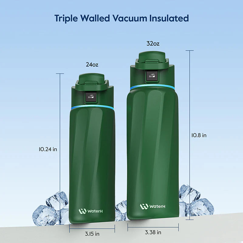 Waterh Boost Smart Hydration Bottle: 32 Oz Tracker with App Integration and Insulation