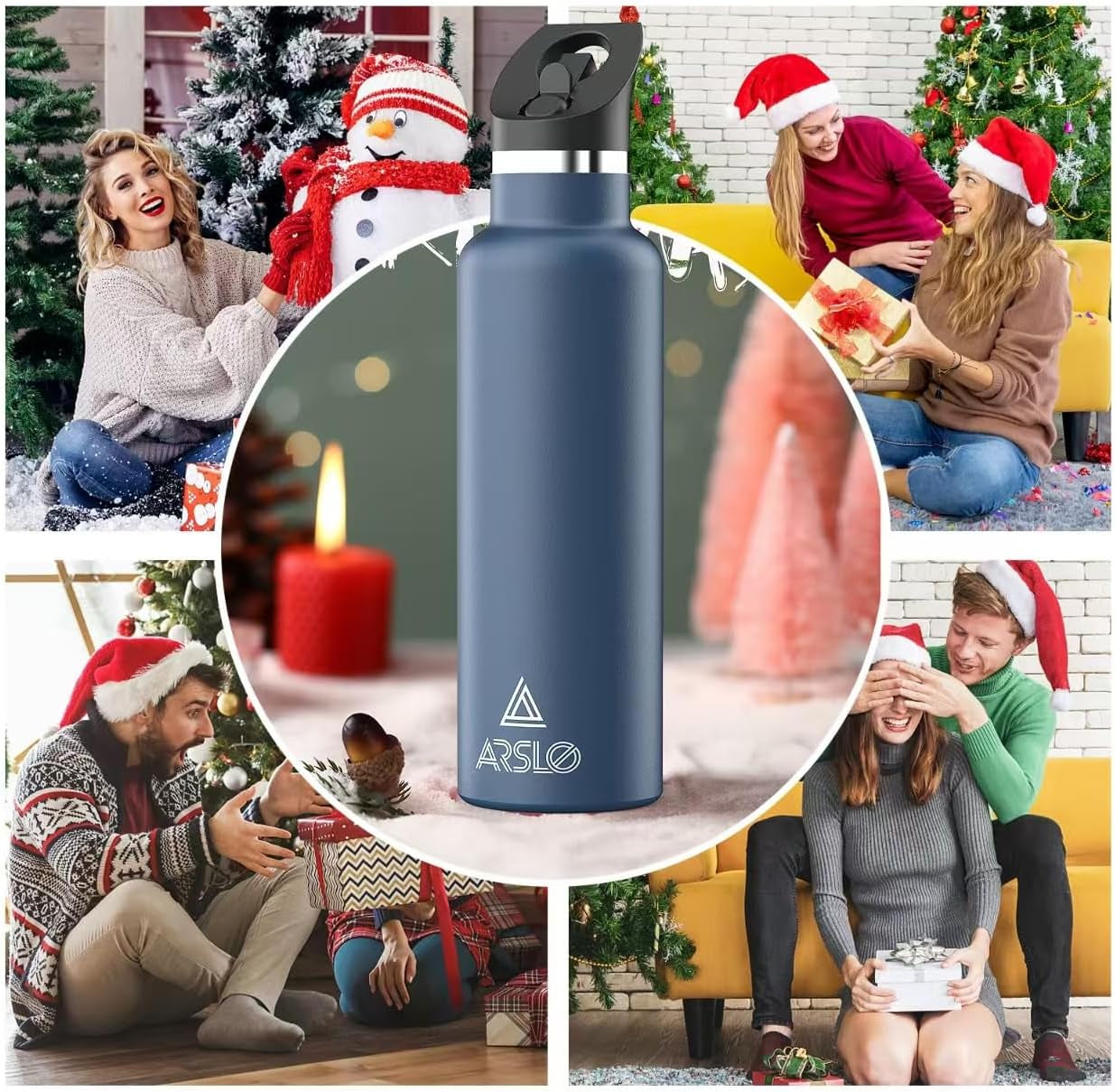 Stainless Steel Vacuum Insulated Water Bottle with Straw Lid – Double Wall, Keeps Drinks Cold for 24 Hours & Hot for 12 Hours